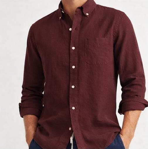 Bordeaux Drift Cotton-Linen Shirt