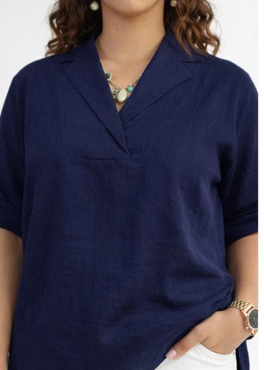 Indigo Grace Linen Top